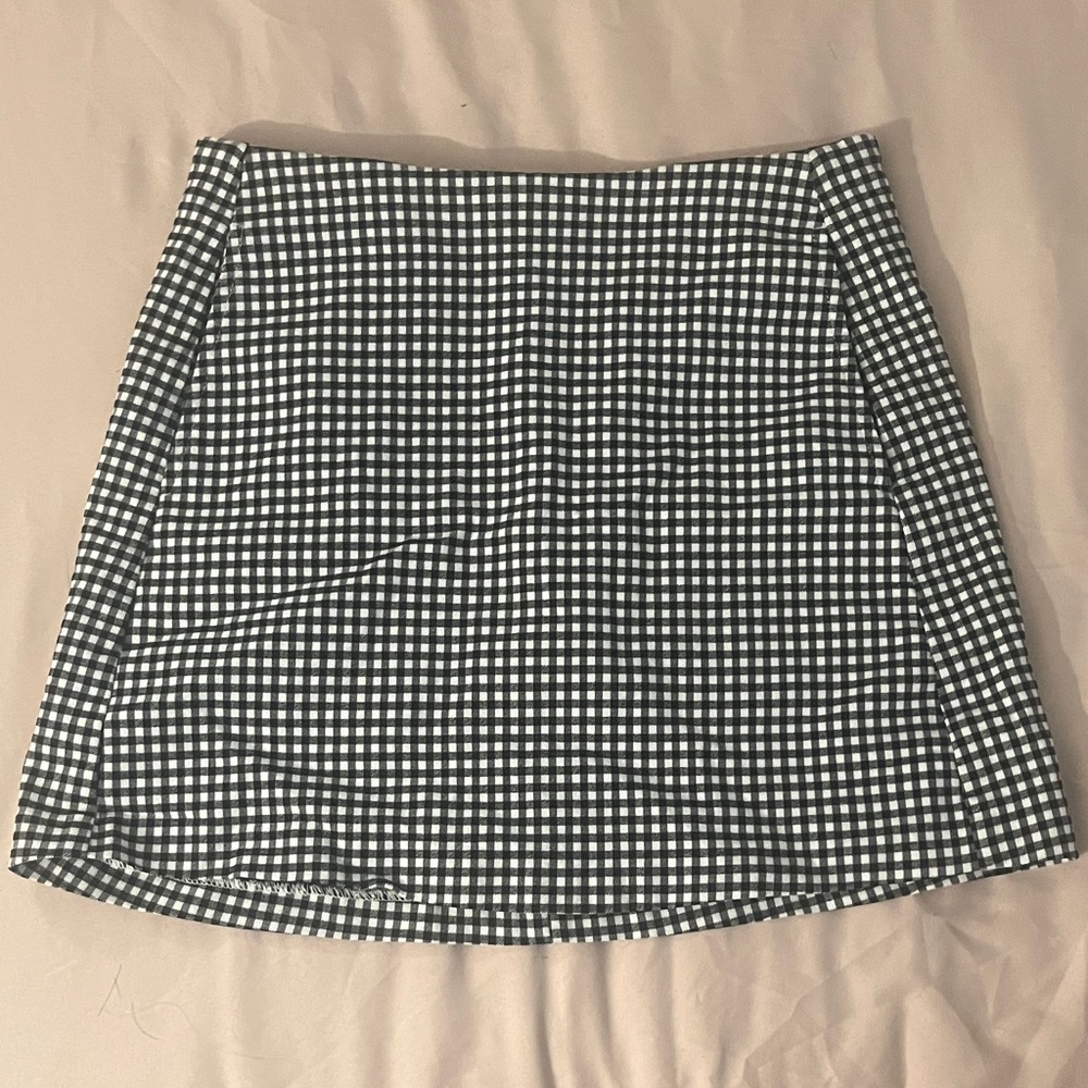 Urban Outfitters Monochrome Gingham A-Line Skirt
